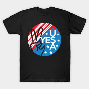 Yes USA American Flag Theme T-Shirt